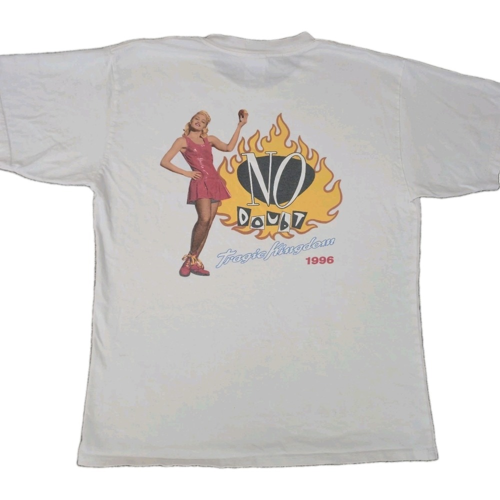 Vintage No Doubt T Shirt Late 90s Tour 1996 Gildan White Double-Sided Rock Large